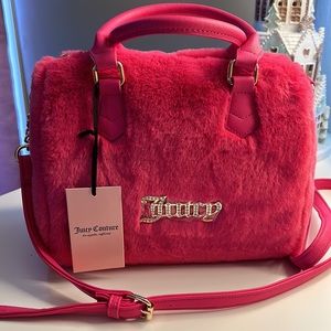 Pink Juicy Couture Free Love fluffy satchel